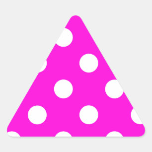 Polka dots magenta #FF00DC Dreieckiger Aufkleber