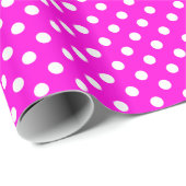 Polka dots magenta #FF00DC Geschenkpapier (Rolleneckpunkt)