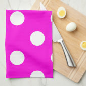 Polka dots magenta #FF00DC Geschirrtuch (Viertel Falte)