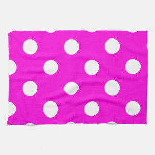 Polka dots magenta #FF00DC Geschirrtuch