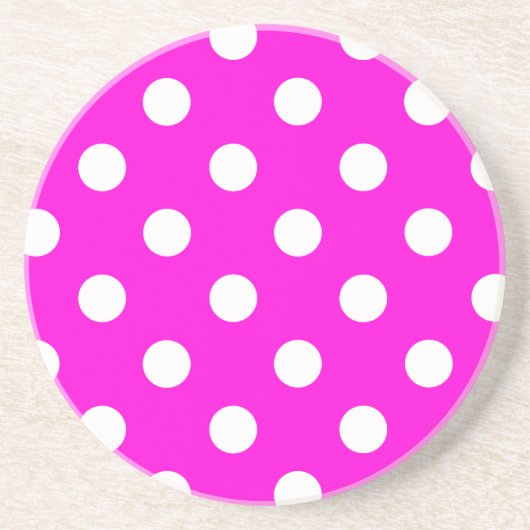 Polka dots magenta #FF00DC Getränkeuntersetzer (Vorne)