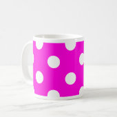 Polka dots magenta #FF00DC Kaffeetasse (Vorderseite Links)