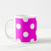 Polka dots magenta #FF00DC Kaffeetasse (Links)