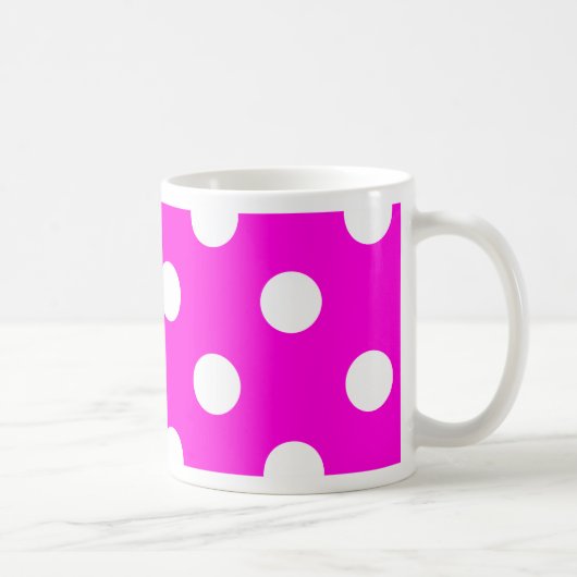 Polka dots magenta #FF00DC Kaffeetasse (Rechts)