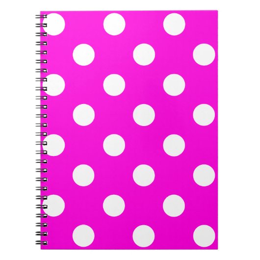 Polka dots magenta #FF00DC Notizblock (Vorderseite)