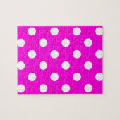 Polka dots magenta #FF00DC Puzzle (Horizontal)