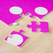 Polka dots magenta #FF00DC Puzzle (Seite)