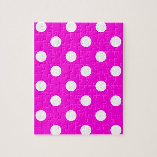 Polka dots magenta #FF00DC Puzzle (Vertikal)