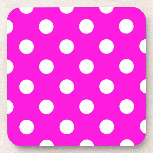 Polka dots magenta #FF00DC Untersetzer (Vorderseite)
