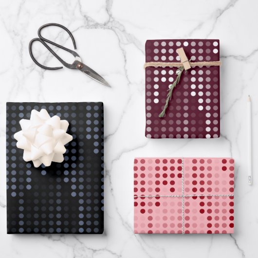 Polka Dots Matrix gemustert Geschenkpapier Set (Vorderseite)