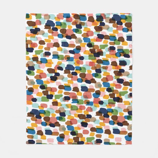 Polka Dots: mehrfarbige Handfarbe. Fleecedecke (Vorderseite)