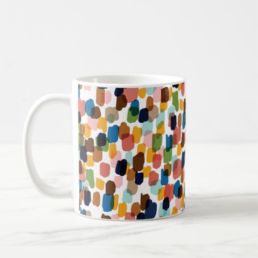 Polka Dots: mehrfarbige Handfarbe. Kaffeetasse (Links)