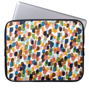 Polka Dots: mehrfarbige Handfarbe. Laptopschutzhülle