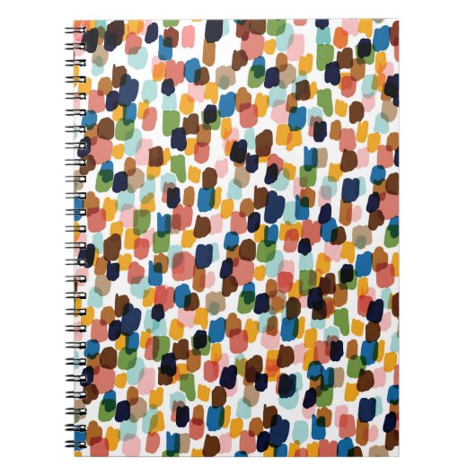 Polka Dots: mehrfarbige Handfarbe. Notizblock (Vorderseite)