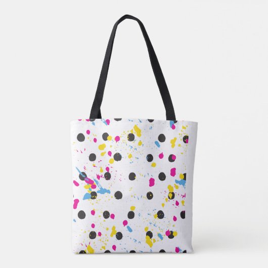 Polka dots mehrfarbige, schlichte Tasche Tasche (Rückseite)