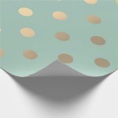 Polka Dots Mint Grüne Pastel Foxier Gold Elfenbein Geschenkpapier (Ecke)