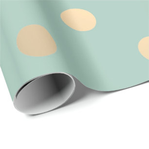 Polka Dots Mint Grüne Pastel Foxier Gold Elfenbein Geschenkpapier