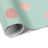 Polka Dots Mint Grüne Pastel Peach Gold Rose Geschenkpapier (Rolleneckpunkt)
