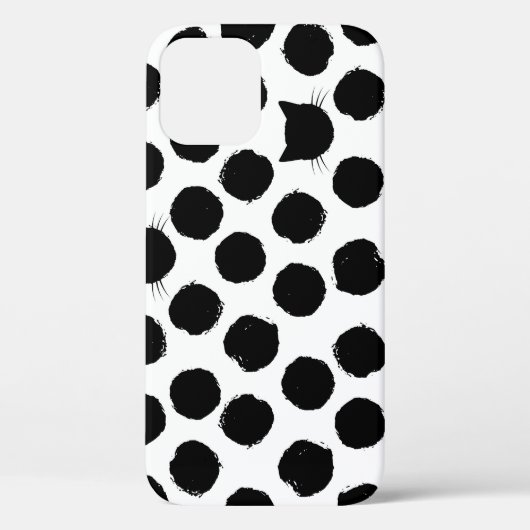 Polka Dots mit Katzengesichtern: Spielerisch Vinta Case-Mate iPhone Hülle (Rückseite)