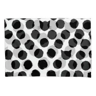 Polka Dots mit Katzengesichtern: Spielerisch Vinta Kissenbezug