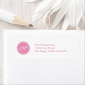 Polka Dots mit Monogramm-Etikett -pink (Insitu)