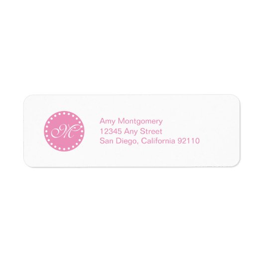 Polka Dots mit Monogramm-Etikett -pink (Vorne)