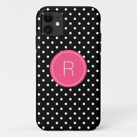 Polka Dots Monogram Case-Mate iPhone Hülle (Rückseite)