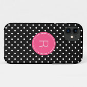 Polka Dots Monogram Case-Mate iPhone Hülle (Rückseite (Horizontal))