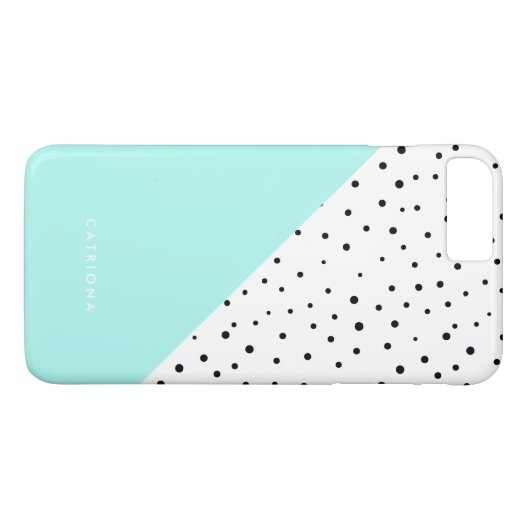 Polka Dots Muster Aqua Abtract Personalisiert Case-Mate iPhone Hülle (Rückseite (Horizontal))
