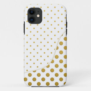 Polka Dots Muster in Gold und Weiß Case-Mate iPhone Hülle