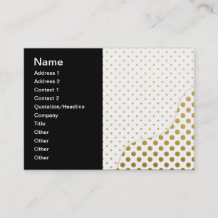 Polka Dots Muster in Gold und Weiß Visitenkarte