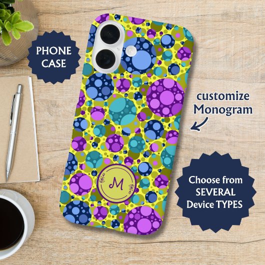 Polka Dots Muster in Rosa Blau Aquamarin - Case-Mate iPhone Hülle