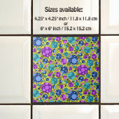 Polka Dots Muster in Rosa Blau Aquamarin - Fliese