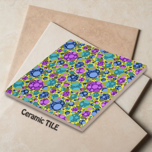 Polka Dots Muster in Rosa Blau Aquamarin - Fliese