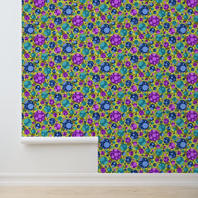 Polka Dots Muster in Rosa Blau Aquamarin - Tapete (Anwendung)