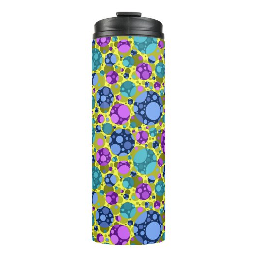 Polka Dots Muster in Rosa Blau Aquamarin - Thermosbecher (Vorderseite)