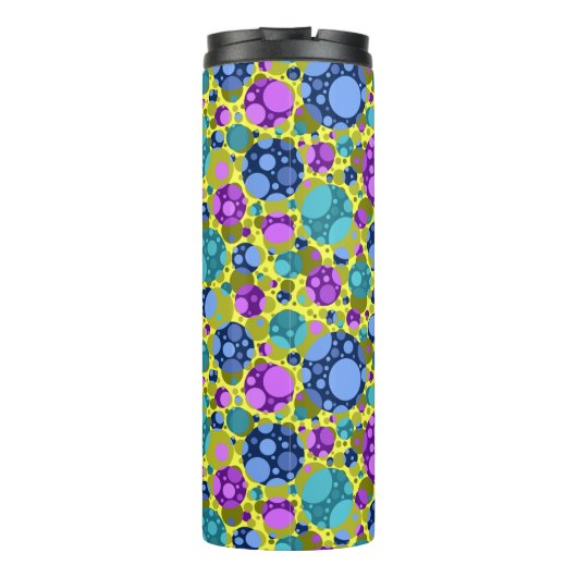 Polka Dots Muster in Rosa Blau Aquamarin - Thermosbecher (Rückseite)