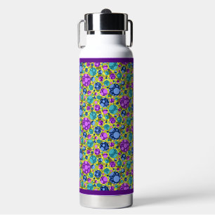Polka Dots Muster in Rosa Blau Aquamarin - Trinkflasche
