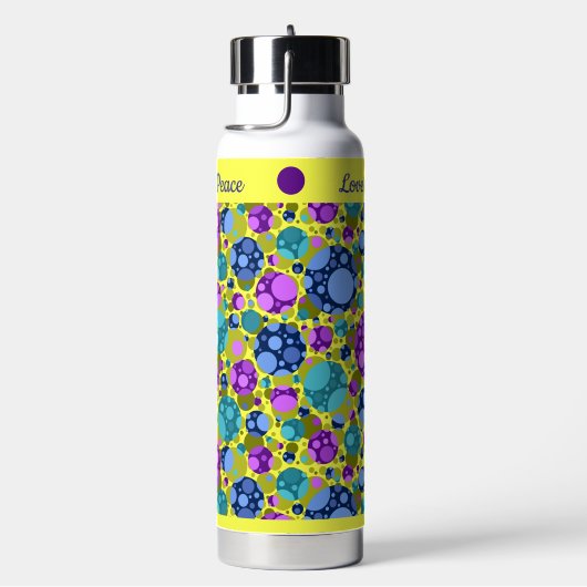 Polka Dots Muster in Rosa Blau Aquamarin - Trinkflasche (rechts)