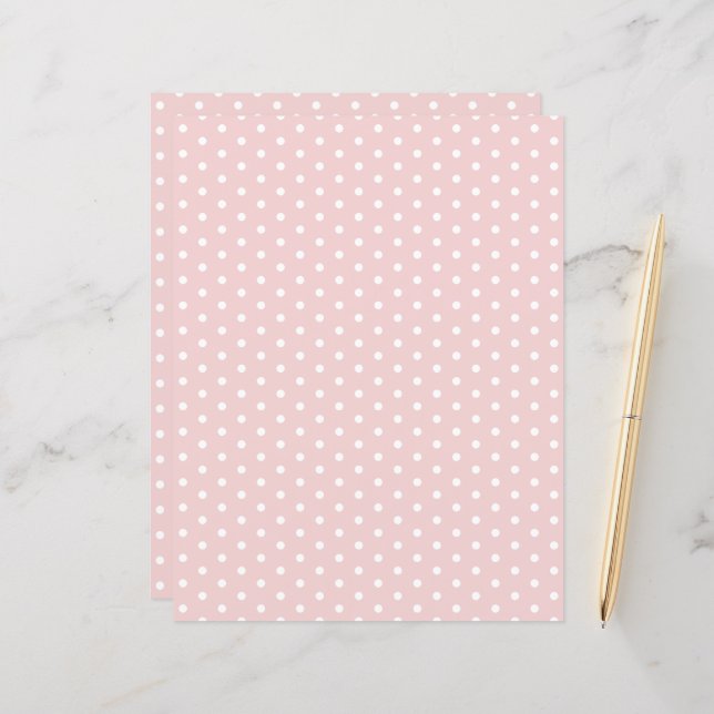 Polka Dots Muster Pastell Pink Scrapbook Papier (Vorderseite/Rückseite Beispiel)