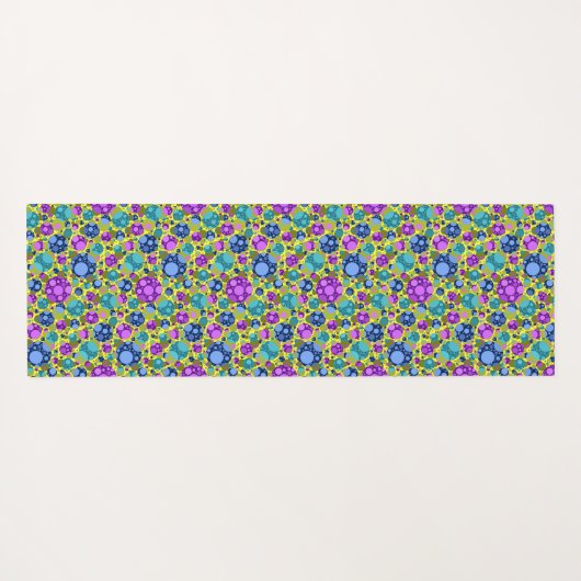 Polka Dots Muster Pink Blau Aquamarin - Yogamatte (Rückseite (Horizontal))