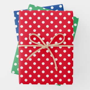 Polka dots Muster Weihnachtswrapping Paper Sheets Geschenkpapier Set