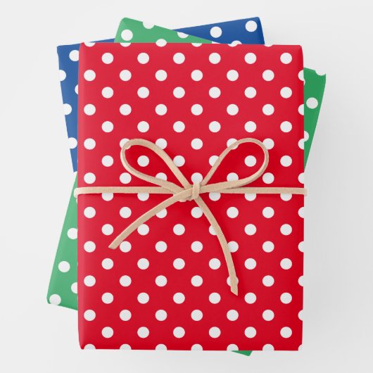 Polka dots Muster Weihnachtswrapping Paper Sheets Geschenkpapier Set (Beispiel)