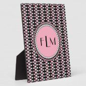 Polka dots n Streifen Monogram Plaque Fotoplatte (Seite)
