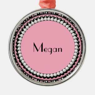 Polka dots n Streifen Monogramm Ornament Aus Metall