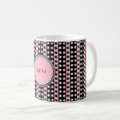 Polka dots n Stripes Mit Monogramm Tasse (VorderseiteRechts)