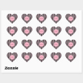 Polka dots n Stripes Monogram Heart Sticker (Blatt)