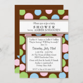 Polka Dots Neutral Baby Dusche Einladung (Vorne/Hinten)