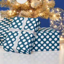 Polka Dots Ocean Blue White Geschenkpapier