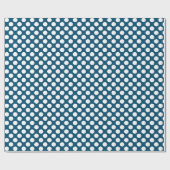Polka Dots Ocean Blue White Geschenkpapier (Flach)